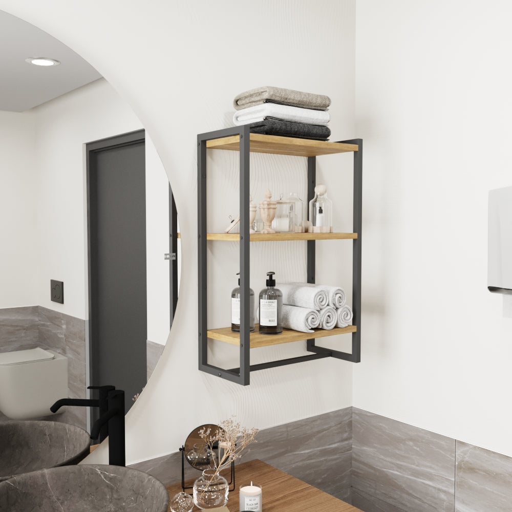 Sunapq 3-Tier Bathroom Shelf for Towels, Blankets, and Decor