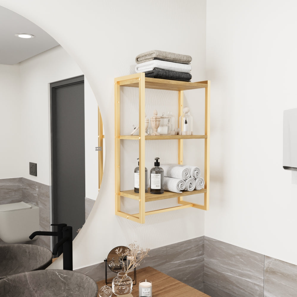 Sunapq 3-Tier Bathroom Shelf for Towels, Blankets, and Decor