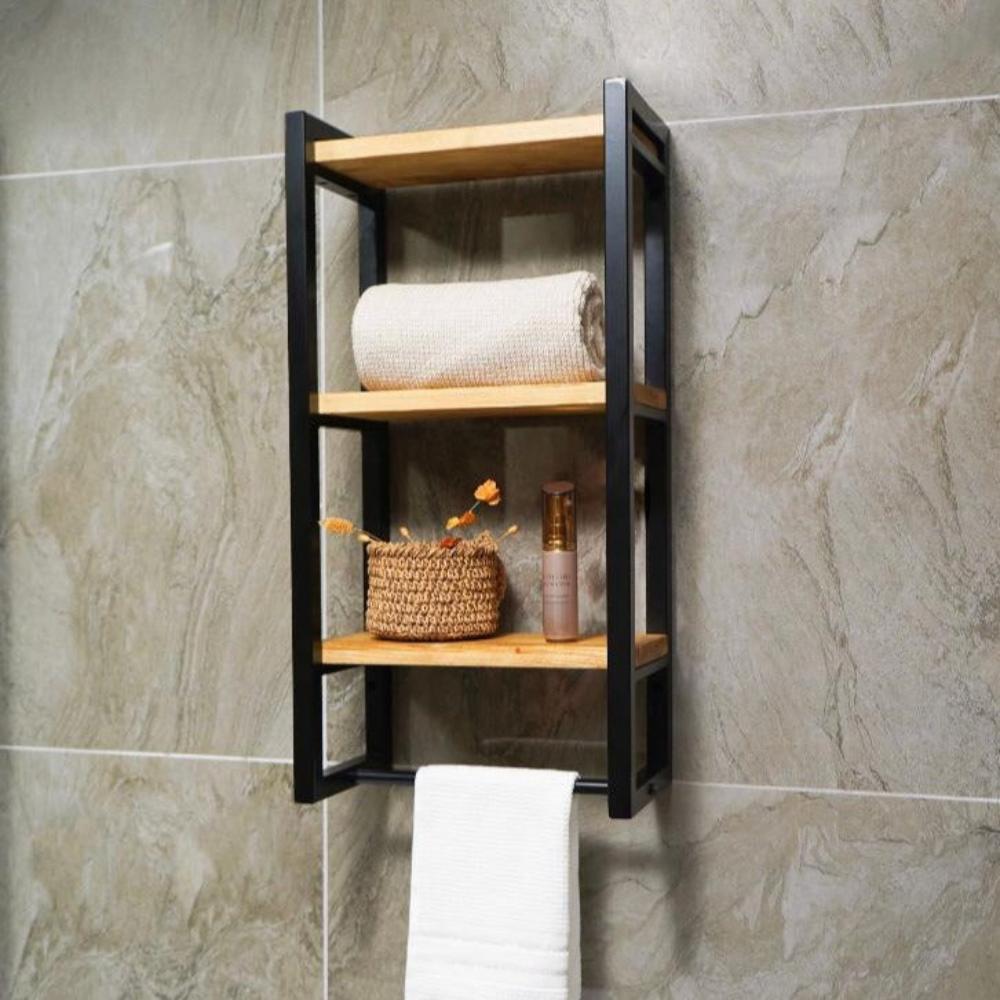 Sunapq 3-Tier Bathroom Shelf for Towels, Blankets, and Decor