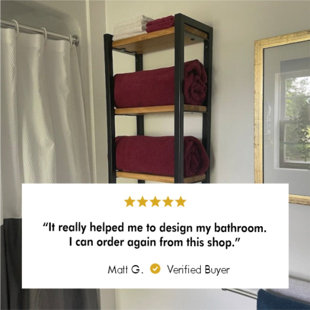 Sunapq 3-Tier Bathroom Shelf for Towels, Blankets, and Decor